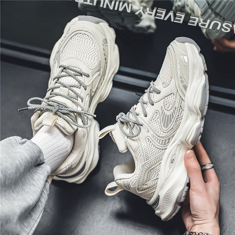 Autumn Men's New Breathable Mesh Trendy Versatile Thick Bottom Sports and Leisure Dad Trendy Shoes
