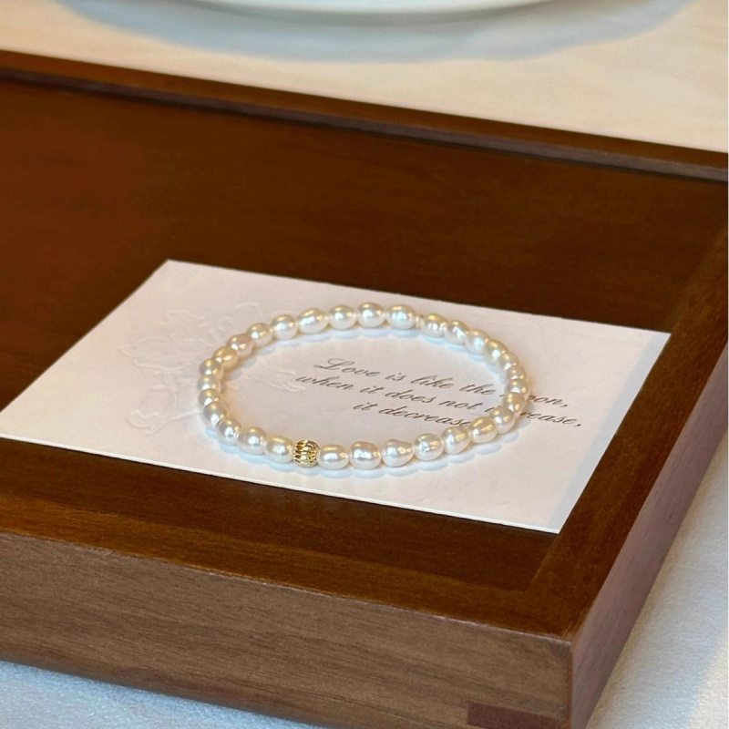 Natural Pearl Splicing Small Gold Bead Temperament Fashionable Bracelet With High-End Feel Light Luxury Bracelet