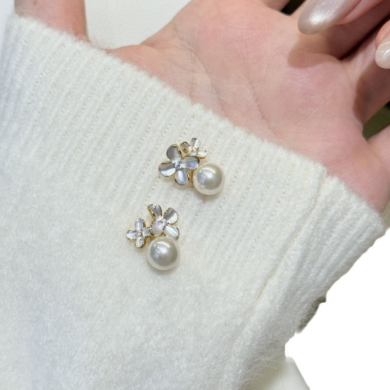 New Pearl Gardenia Earrings With Feminine Temperament And Natural High-End Feel