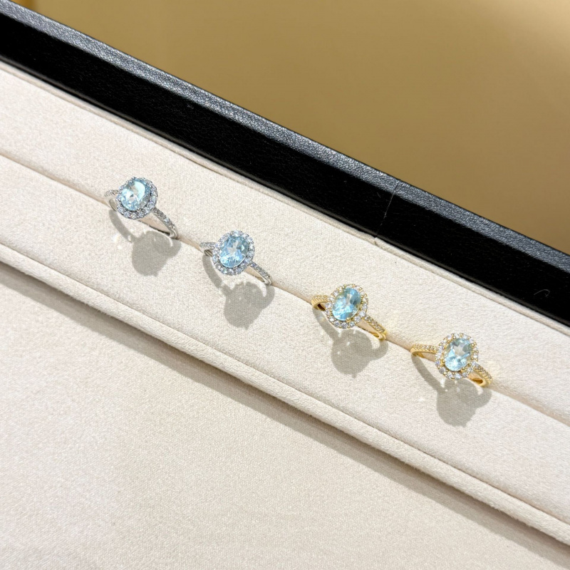 Personalized Leisure Topaz Full Diamond Ring For Women's Exquisite Proposal Ring