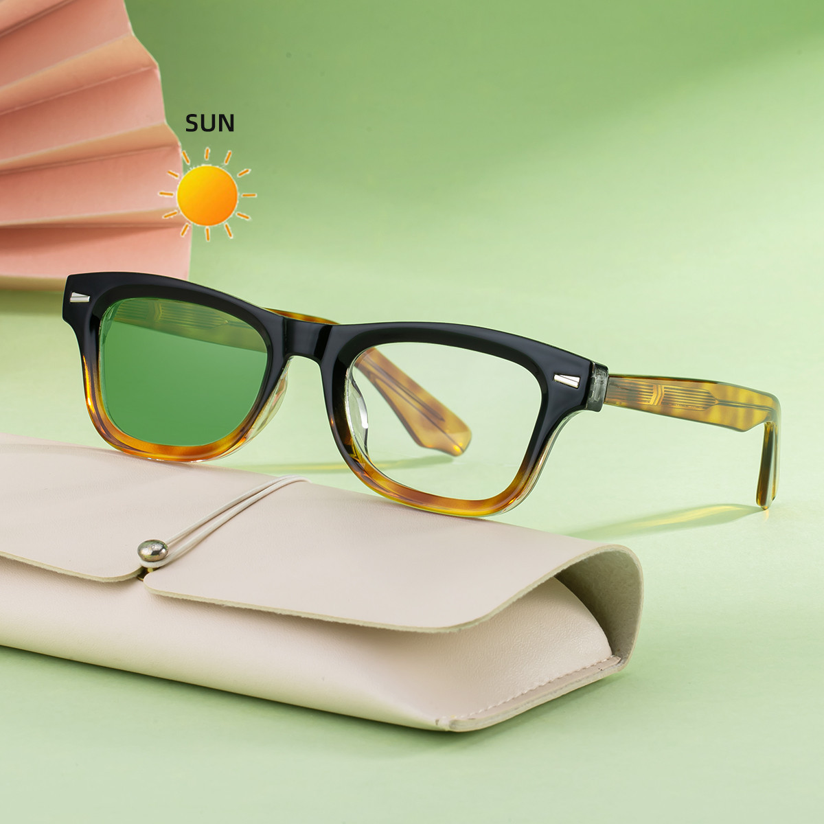 2026 New European and American Fashion Square Small Frame Color Changing Sunglasses for Women