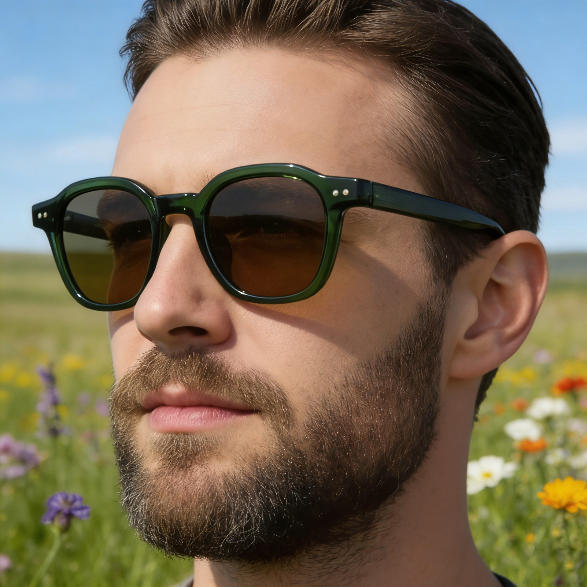 New European and American Square Small Frame Sunglasses for Men's Personalized Trendy Sunscreen Sunglasses