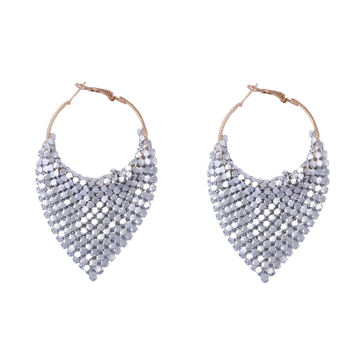 Light Luxury, Exaggerated Luxury, Super Sparkling Geometric Triangle Ear Buckle, Ear Ring Glitter