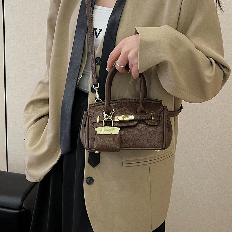 Fashionable Hand-Held Women's Hot Selling New High-End Texture Lychee Pattern Shoulder Crossbody Bag