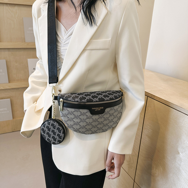 2026 New Trendy Fashion Women's Bag Waist and Chest Bag Versatile Wide Shoulder Strap Single Shoulder Crossbody Bag Light Luxury